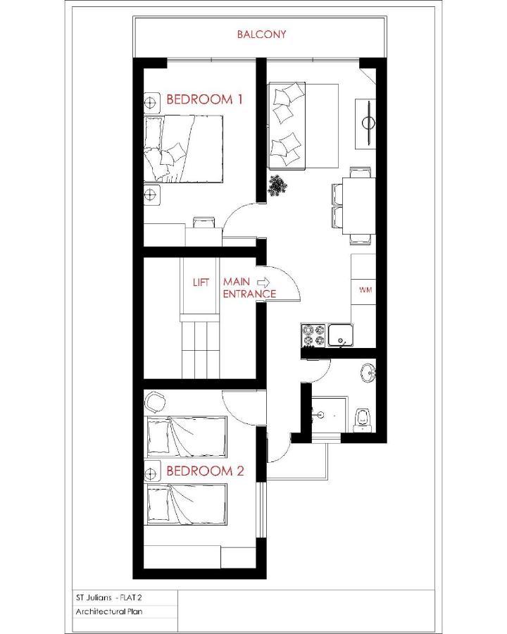 F2 - Lovely Two Bedrooms Flat Sea View, St Julians Saint Julian's Exteriér fotografie